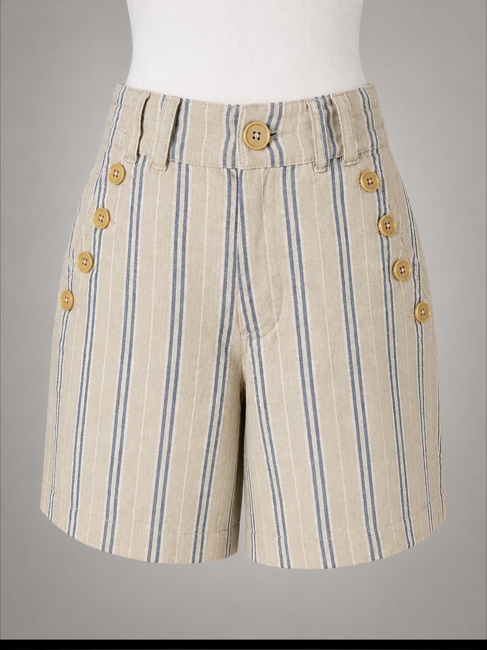 Sundance Wilde Linen Striped Bermuda Shorts NWT 2P Nautical